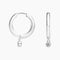 Diamond Drop Huggie Earrings in Silver
