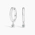 Diamond Drop Huggie Earrings in Silver