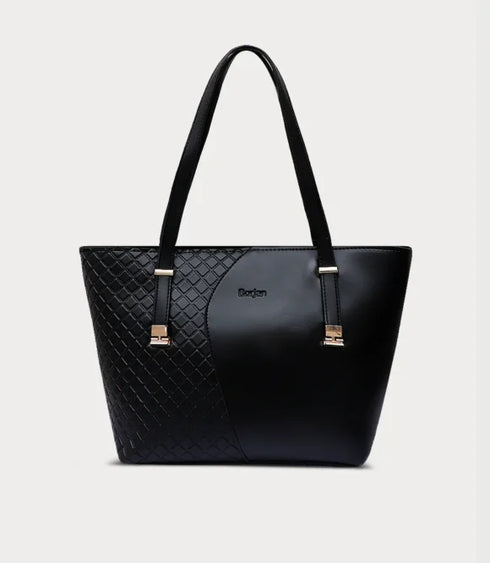 Elegant Black Quilted Tote Bag – Stylish & Spacious